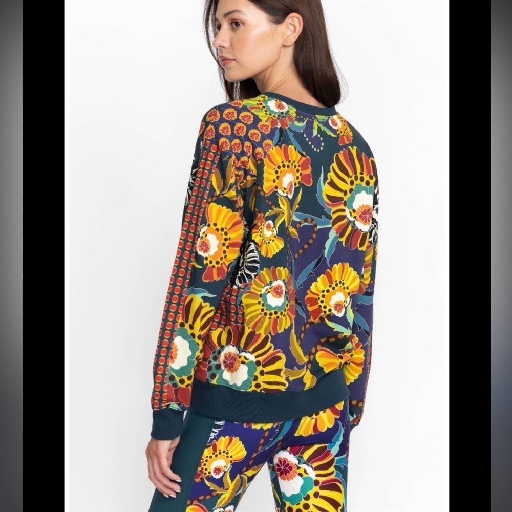Johnny Was-NWT Multicolor Janie Favorite Relaxed Printed Longsleeve Sweatshirt - Picture 3 of 8